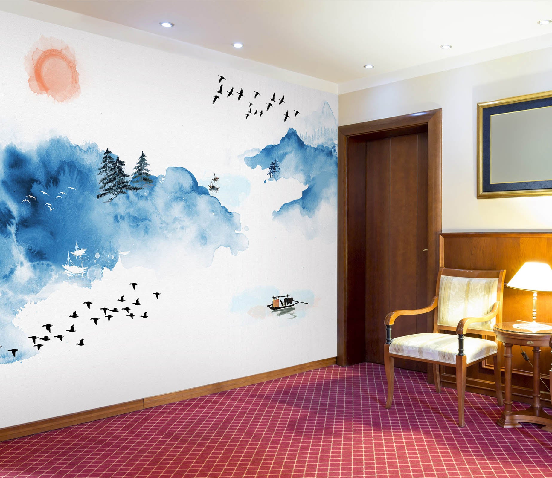 3D Sunrise Bird 1410 Wall Murals