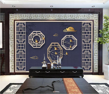 3D Golden Geometry WC27 Wall Murals Wallpaper AJ Wallpaper 2 