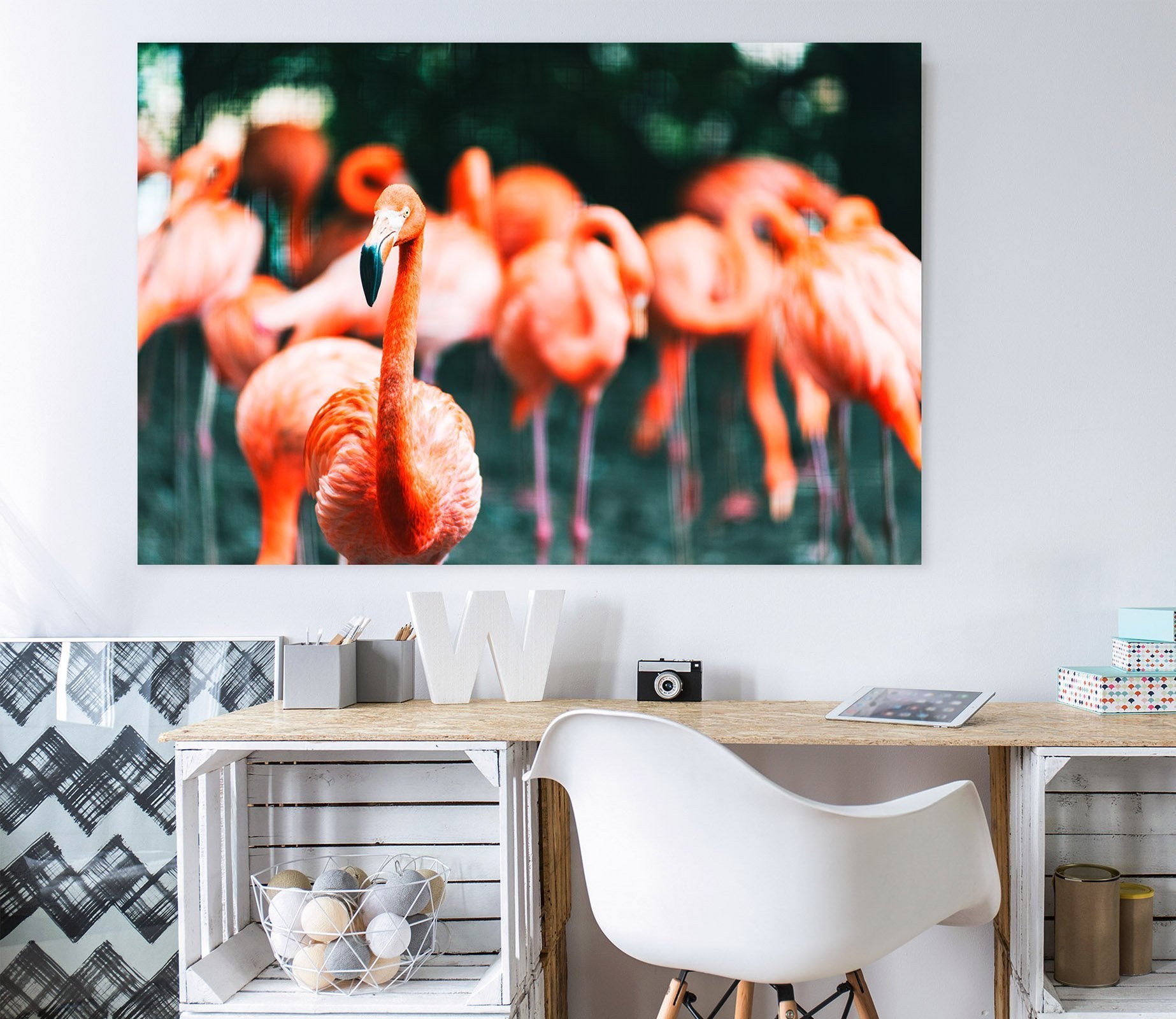 3D Forest Flamingo 58 Animal Wall Stickers Wallpaper AJ Wallpaper 2 