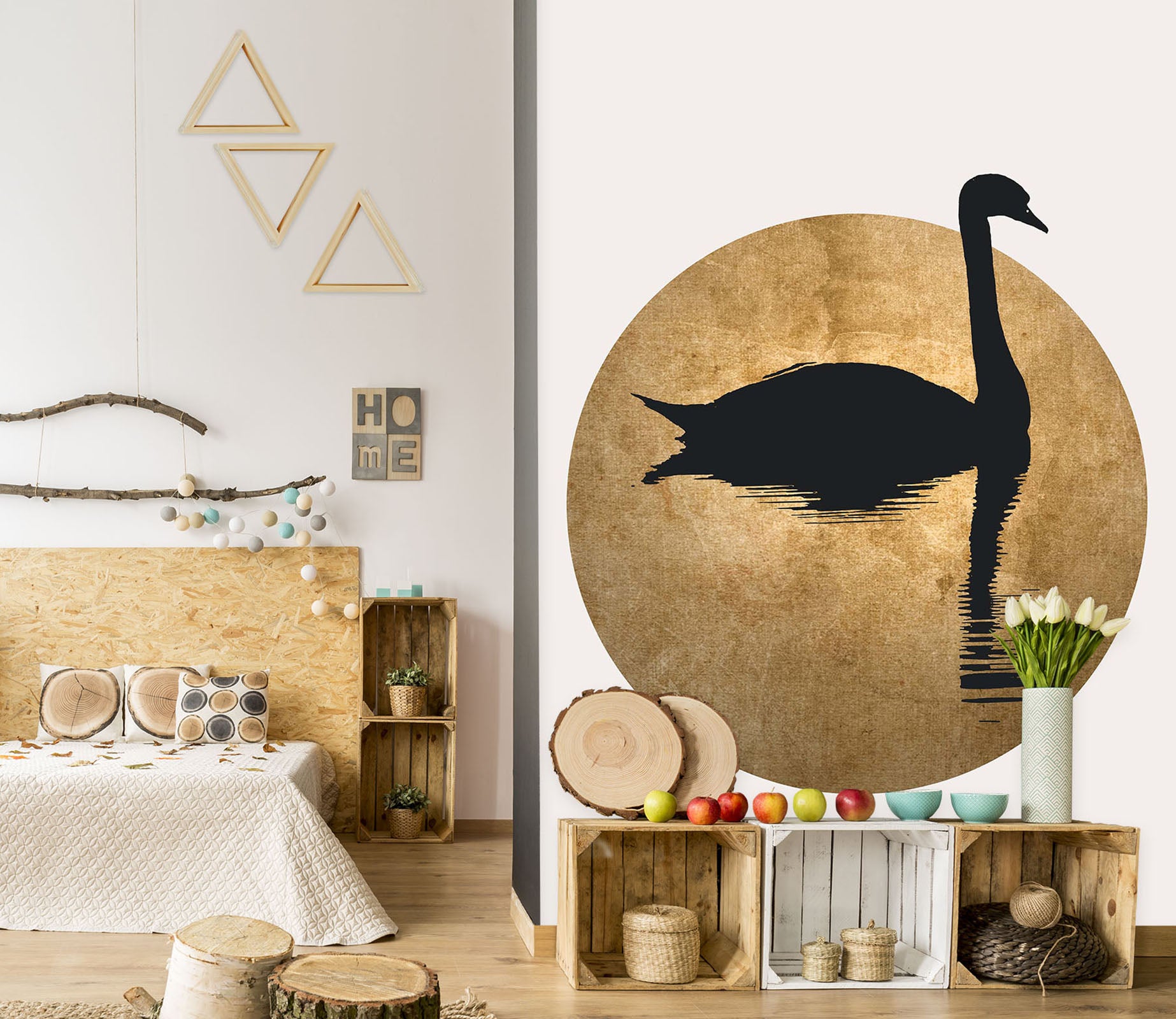 3D Swan Lake 1525 Boris Draschoff Wall Mural Wall Murals