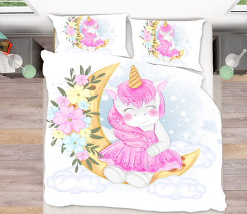 3D Moon Unicorn 64036 Bed Pillowcases Quilt
