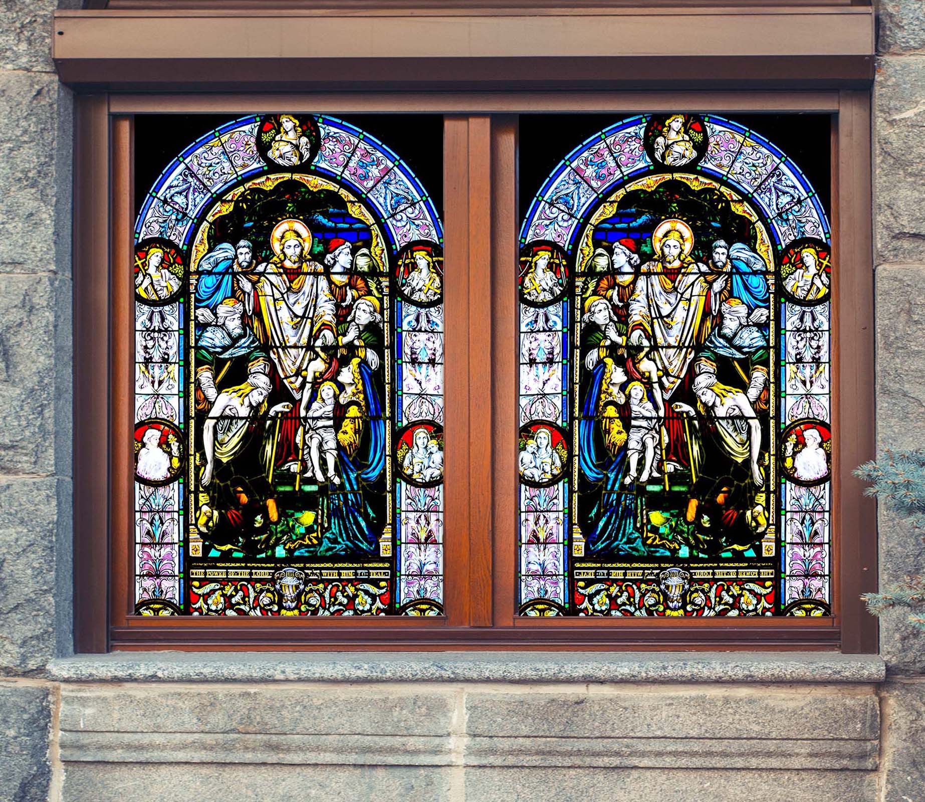 3D Angel Leader 161 Window Film Print Sticker Cling Stained Glass UV Block