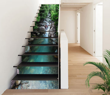 3D Narrow Valley Flowing Water 255 Stair Risers