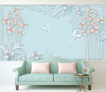 3D Flower Butterfly 1485 Wall Murals