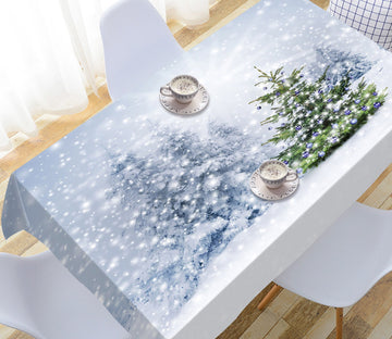 3D Snowy Christmas Tree 1 Tablecloths Tablecloths AJ Creativity Home 