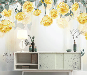 3D Yellow Rose WG150 Wall Murals