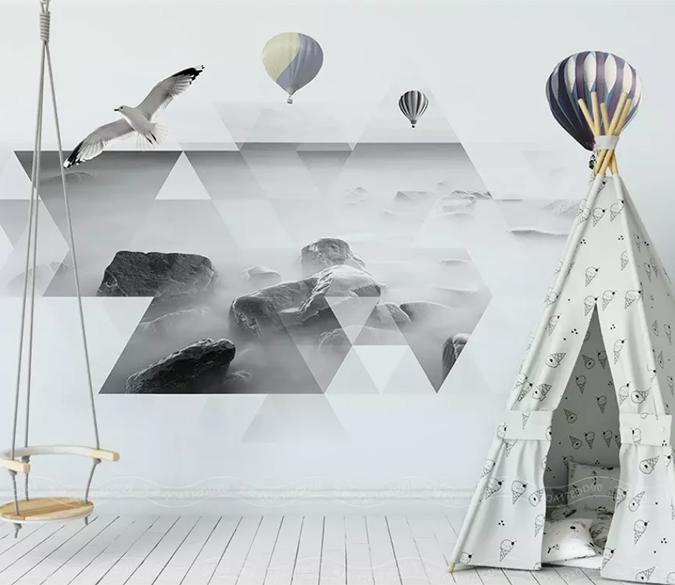 3D Gray Geometry 529 Wall Murals Wallpaper AJ Wallpaper 2 
