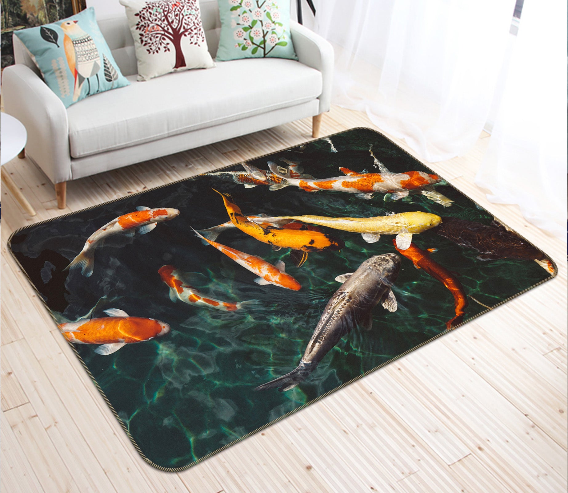 3D Koi Fish 102 Animal Non Slip Rug Mat