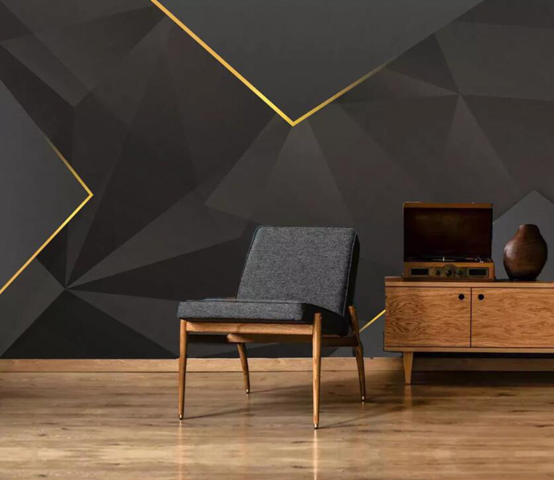 3D Gold Irregular Pattern WC19 Wall Murals Wallpaper AJ Wallpaper 2 