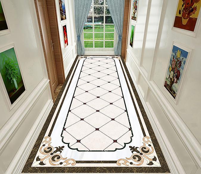 3D Black Pattern WG111 Floor Mural Wallpaper AJ Wallpaper 2 