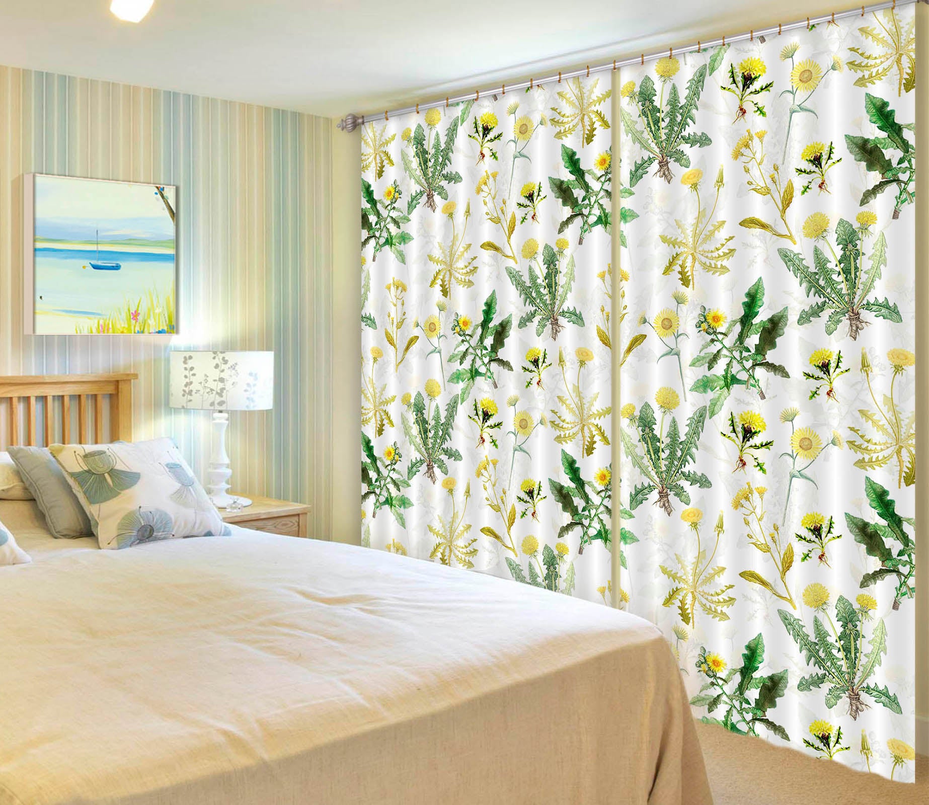 3D Chrysanthemum Growth 266 Uta Naumann Curtain Curtains Drapes