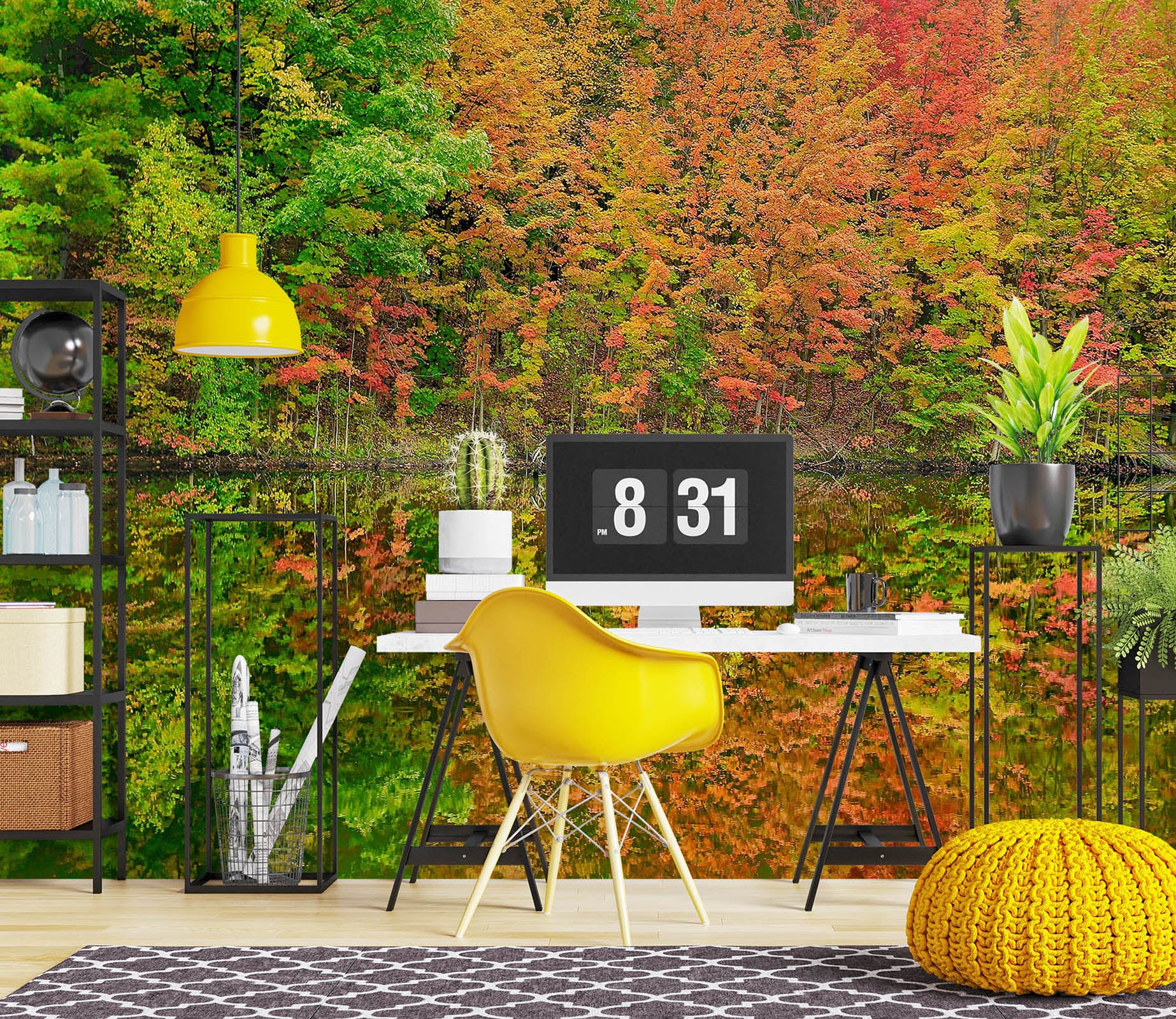 3D Fall Reflections 62076 Kathy Barefield Wall Mural Wall Murals