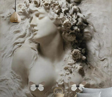 3D Carving Woman WC813 Wall Murals