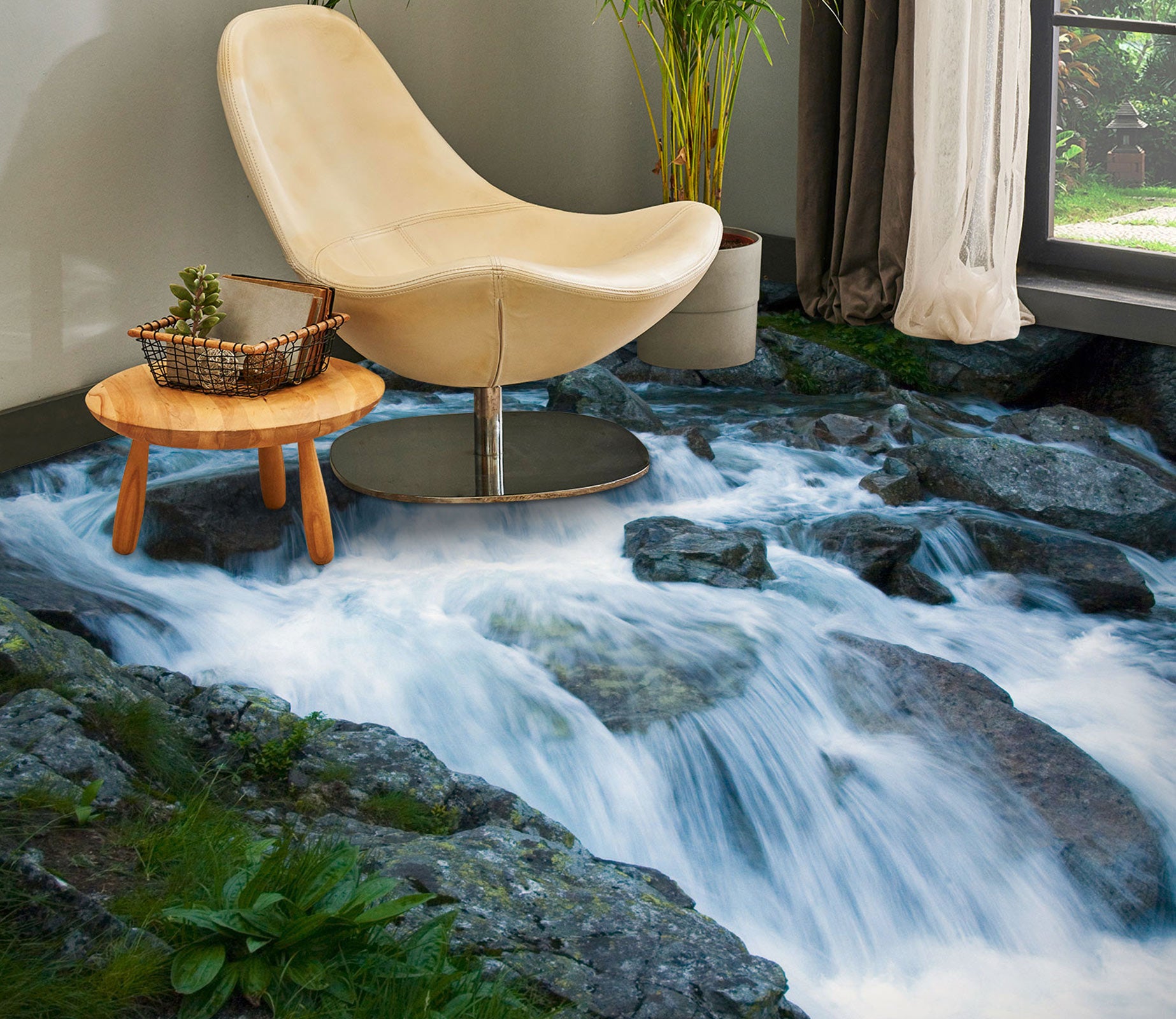 3D Nature Waterfall 607 Floor Mural  Wallpaper Murals Rug & Mat Print Epoxy waterproof bath floor