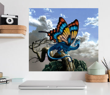 3D Clouds Butterfly Wings Dragon 8072 Ciruelo Wall Sticker
