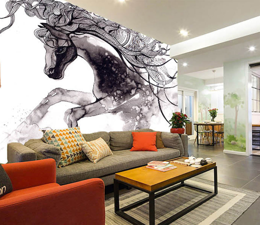 3D Sketch Horse WG130 Wall Murals