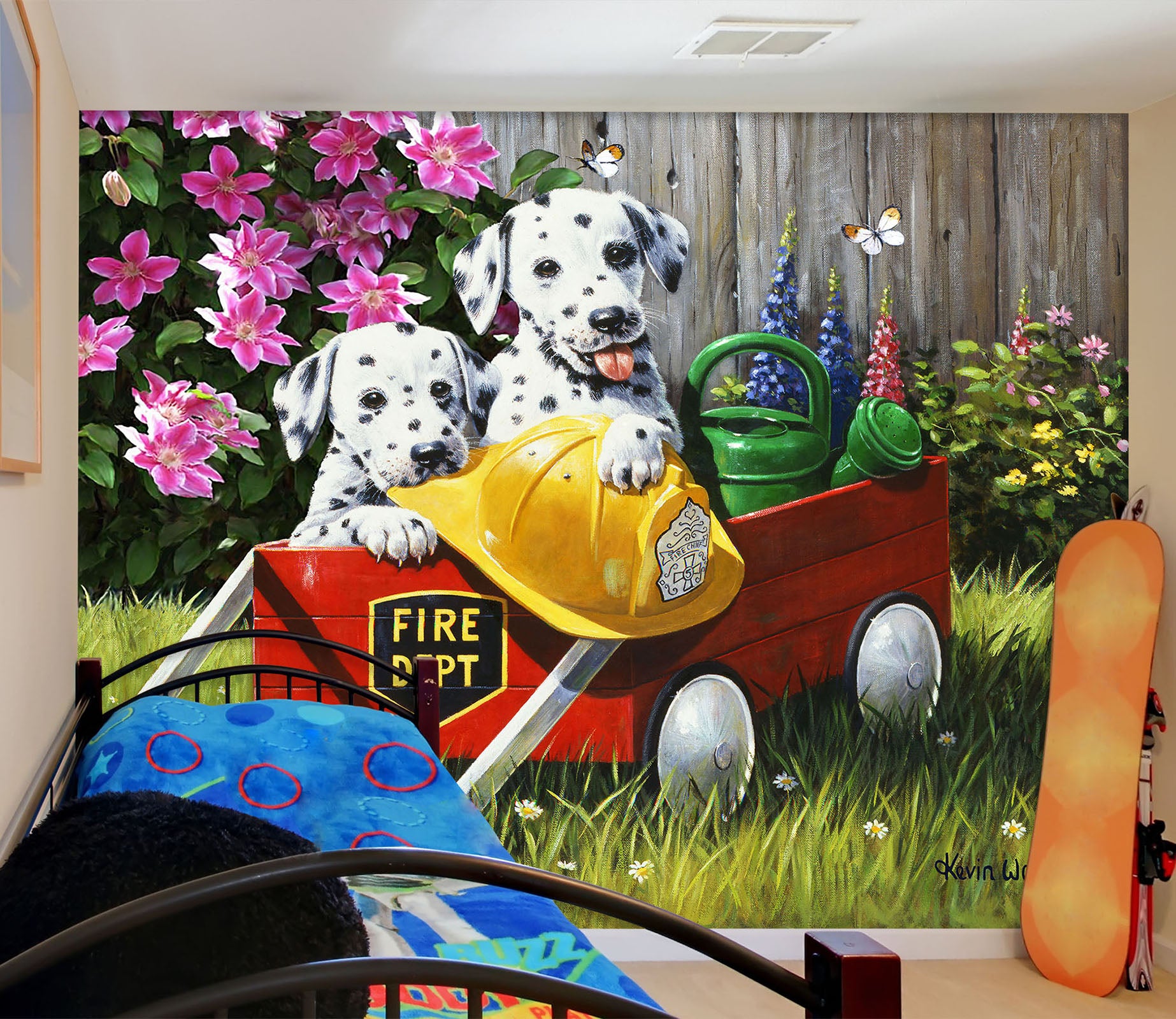3D Garden Dog 104 Kevin Walsh Wall Mural Wall Murals