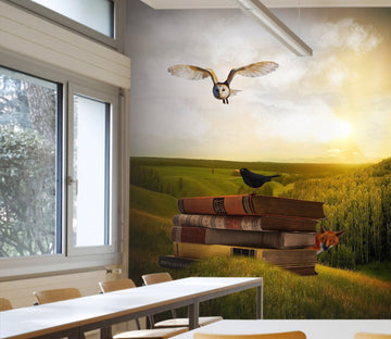 3D Eagle flying book Wall Murals Wallpaper AJ Wallpaper 2 