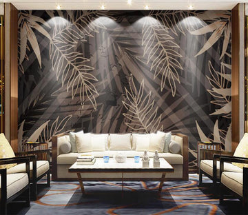 3D Light Golden Leaves 2506 Wall Murals