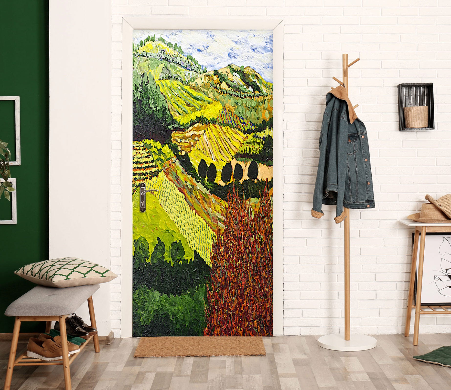 3D Hillside Field Trees 9321 Allan P. Friedlander Door Mural