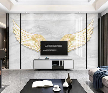 3D Golden Feather 800 Wall Murals