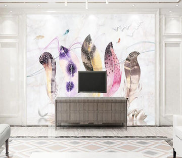 3D Five Gorgeous Feathers 2004 Wall Murals