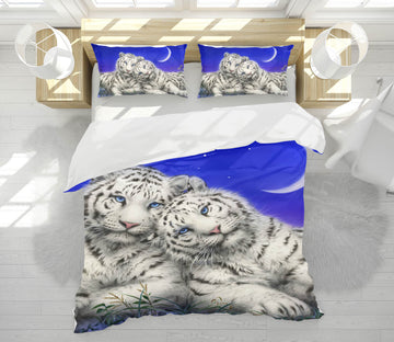 3D White Tiger Moon 5963 Kayomi Harai Bedding Bed Pillowcases Quilt Cover Duvet Cover