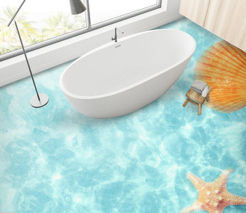 3D Starfish And Shells 496 Floor Mural  Wallpaper Murals Rug & Mat Print Epoxy waterproof bath floor