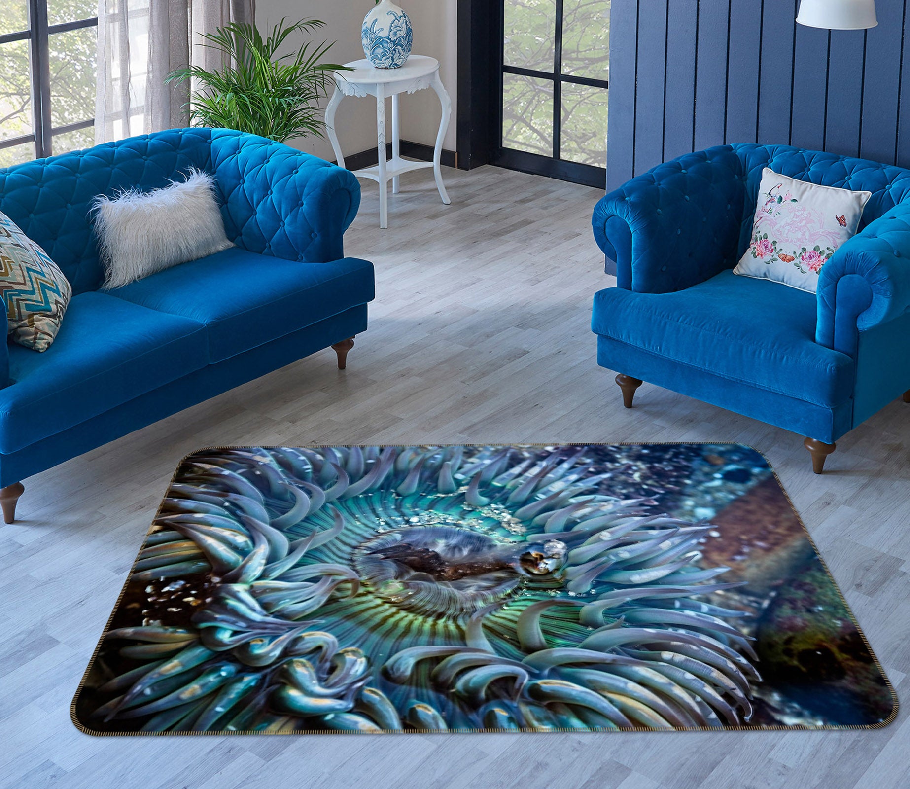 3D Tidepool Treasure 1129 Kathy Barefield Rug Non Slip Rug Mat