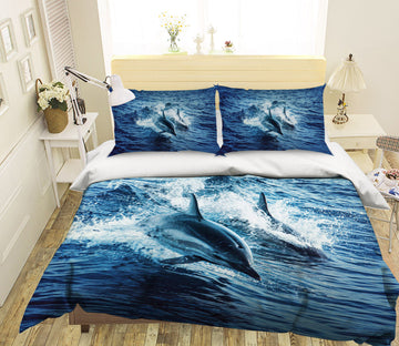 3D Cute Dolphin 1929 Bed Pillowcases Quilt