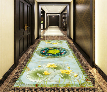 3D Yellow Lotus WG515 Floor Mural Wallpaper AJ Wallpaper 2 