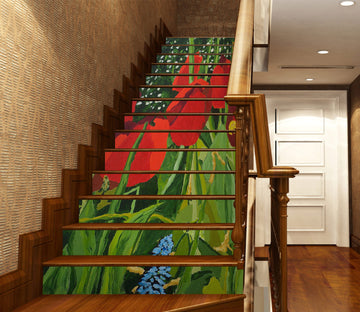 3D Red Flowers 89200 Allan P. Friedlander Stair Risers