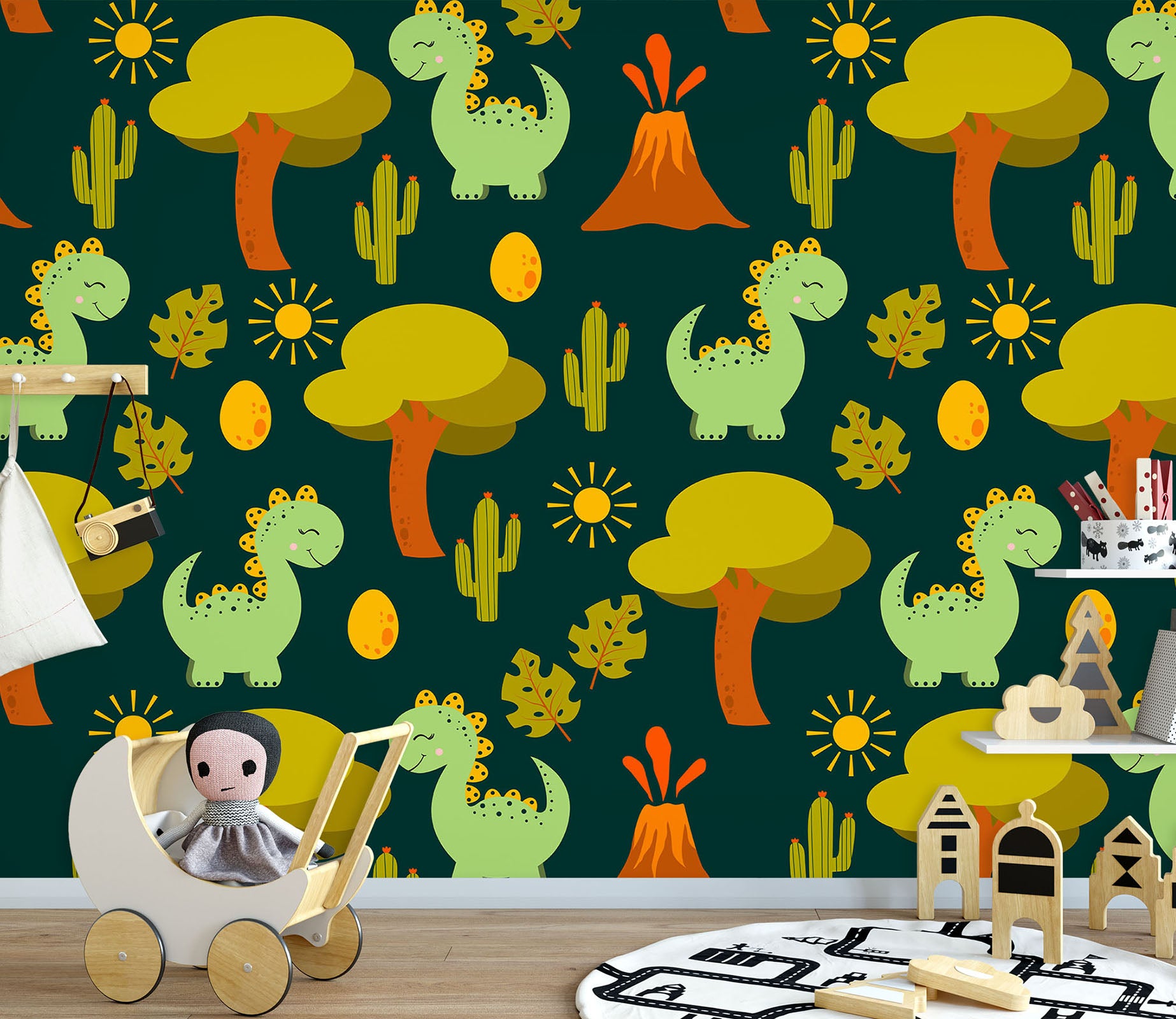 3D Tree Dinosaur Pattern 57064 Wall Murals