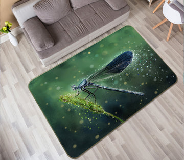 3D Green Dragonfly 125 Animal Non Slip Rug Mat