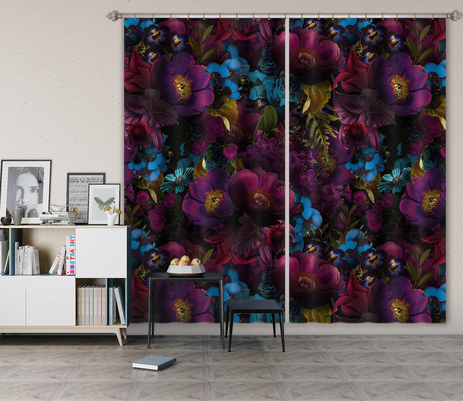 3D Color Night 105 Uta Naumann Curtain Curtains Drapes