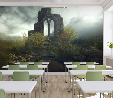 3D Building between plants 21 Wall Murals Wallpaper AJ Wallpaper 2 