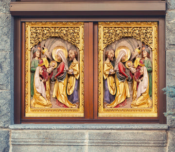 3D Priestly Baptism 096 Window Film Print Sticker Cling Stained Glass UV Block