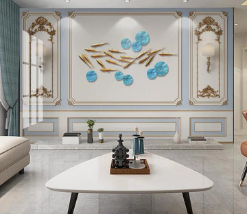 3D Goldfish Lotus Leaf 332 Wall Murals