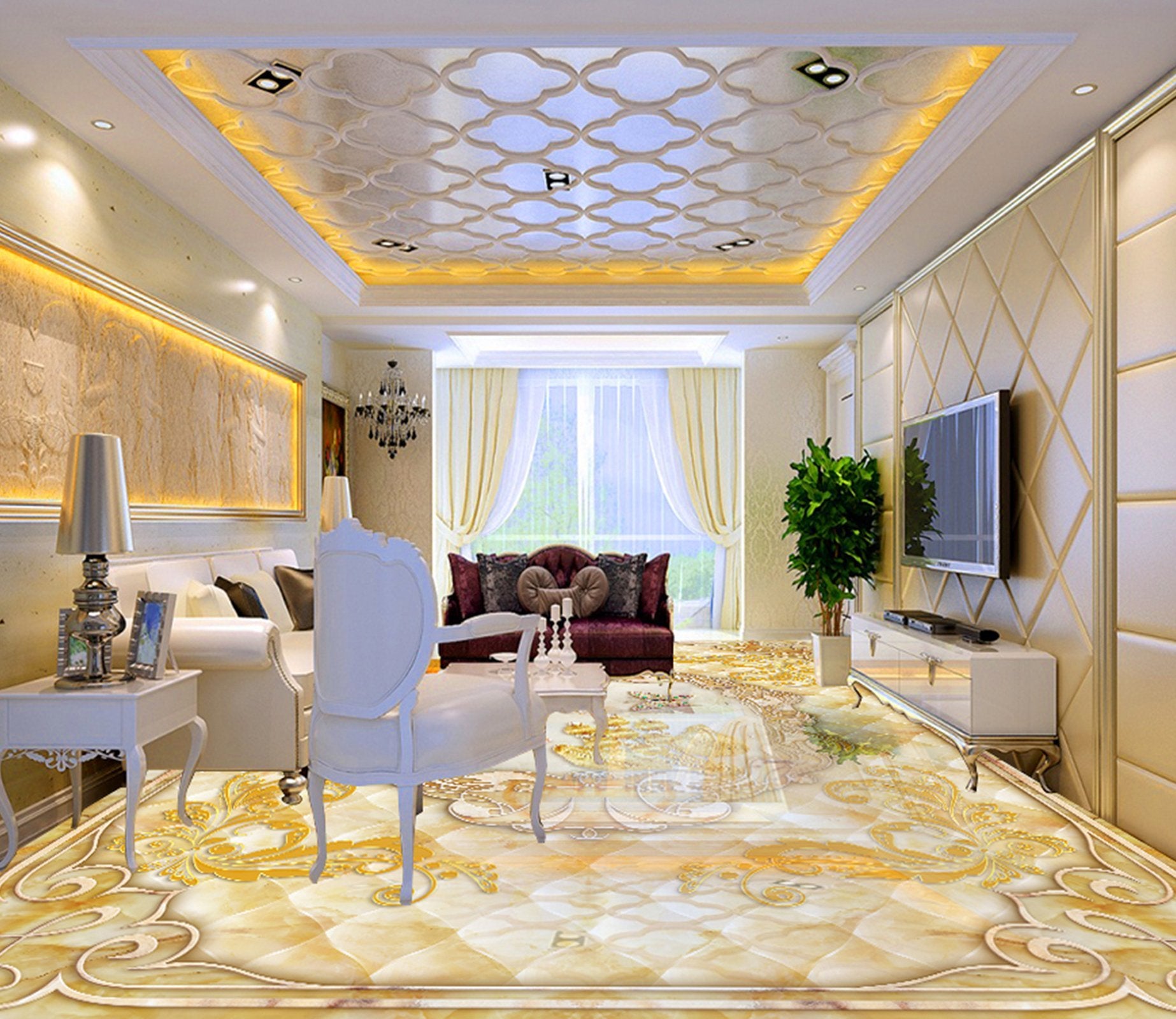 3D Colorful Pattern WG084 Floor Mural Wallpaper AJ Wallpaper 2 