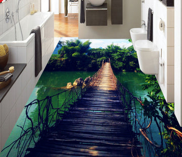 3D Bishui Wooden Bridge 317 Floor Mural  Wallpaper Murals Rug & Mat Print Epoxy waterproof bath floor