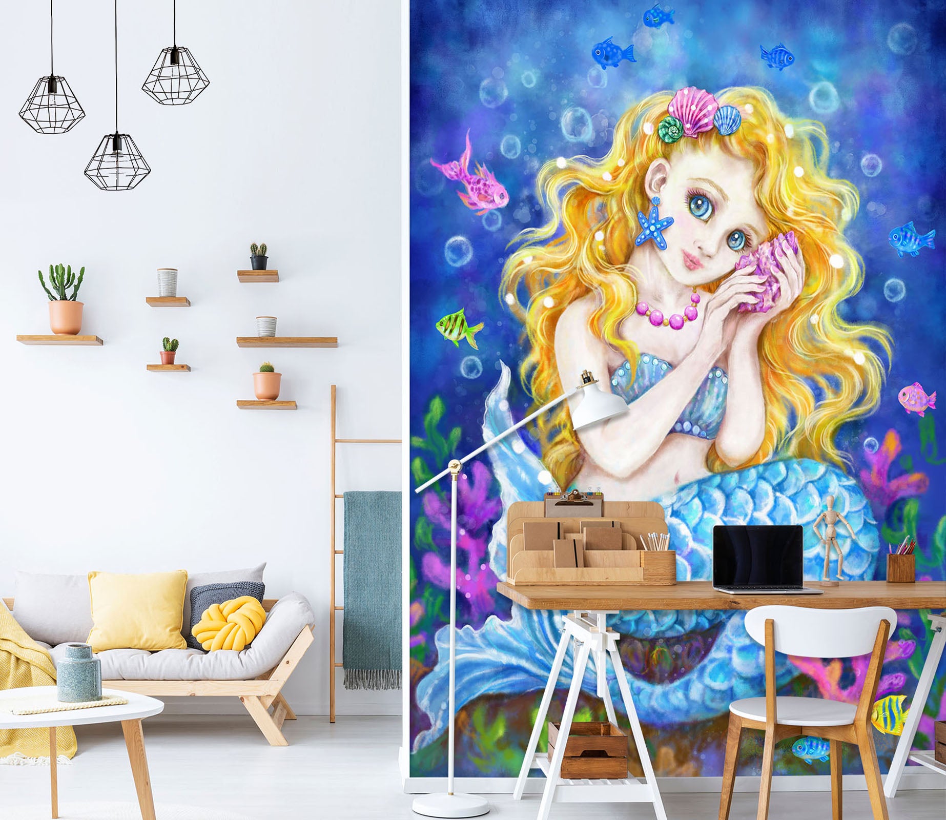 3D Mermaid Bubble 5560 Kayomi Harai Wall Mural Wall Murals