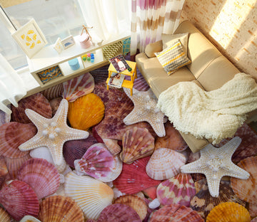 3D Attractive Purple Shells 586 Floor Mural  Wallpaper Murals Rug & Mat Print Epoxy waterproof bath floor