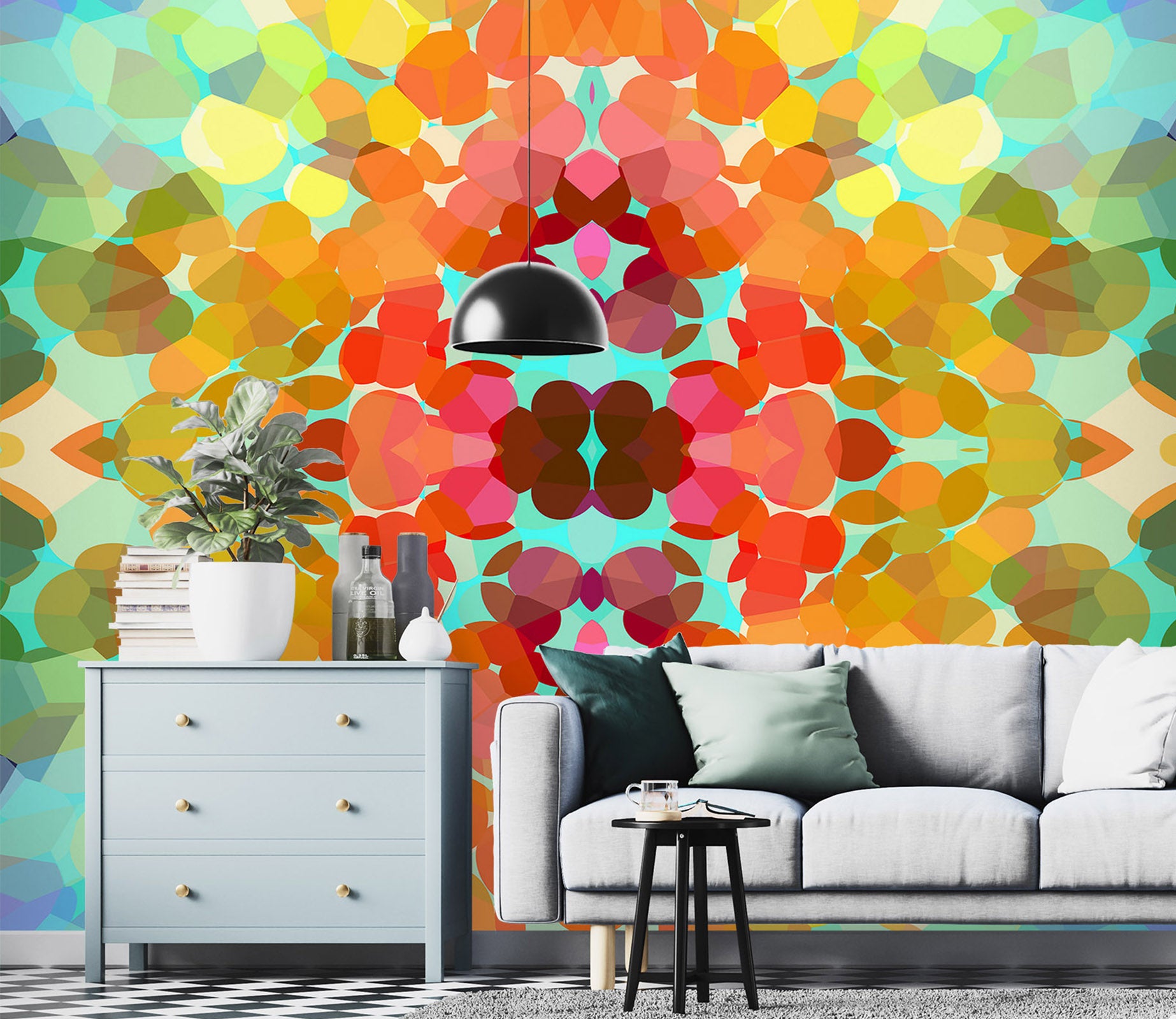3D Swim Colors Flower 71087 Shandra Smith Wall Mural Wall Murals