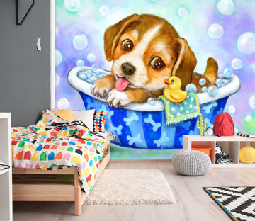 3D Bathtub Pet Dog 5407 Kayomi Harai Wall Mural Wall Murals