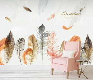 3D Colored Feather WC44 Wall Murals Wallpaper AJ Wallpaper 2 