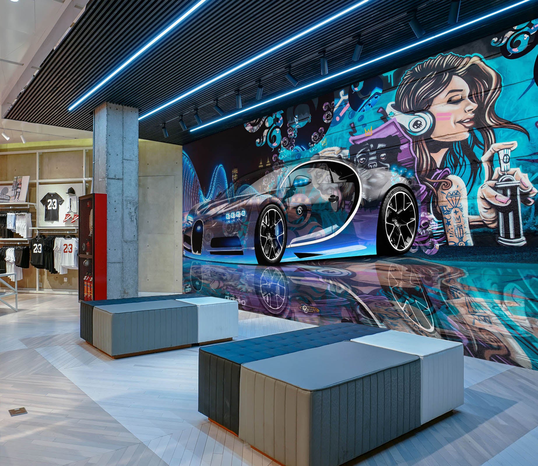 3D Blue Beauty 005 Wall Murals