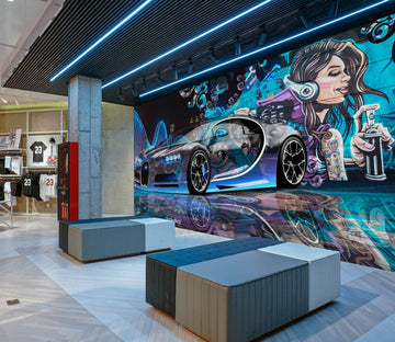 3D Blue Beauty 005 Wall Murals