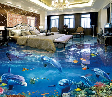 3D Underwater World 614 Floor Mural  Wallpaper Murals Rug & Mat Print Epoxy waterproof bath floor