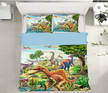 3D Dinosaur Forest 2124 Adrian Chesterman Bedding Bed Pillowcases Quilt