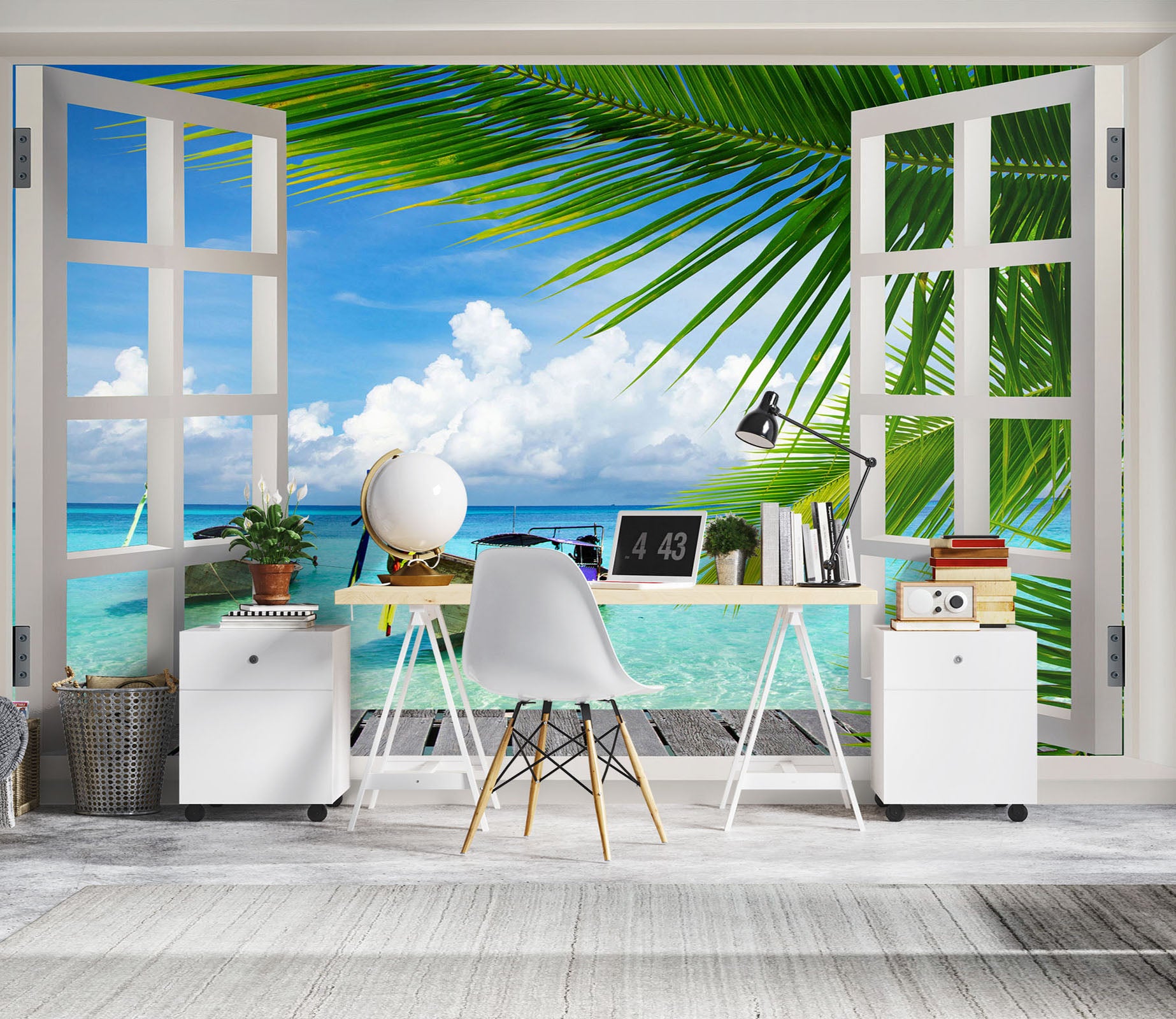 3D ferry Tree Window 1110 Wall Murals